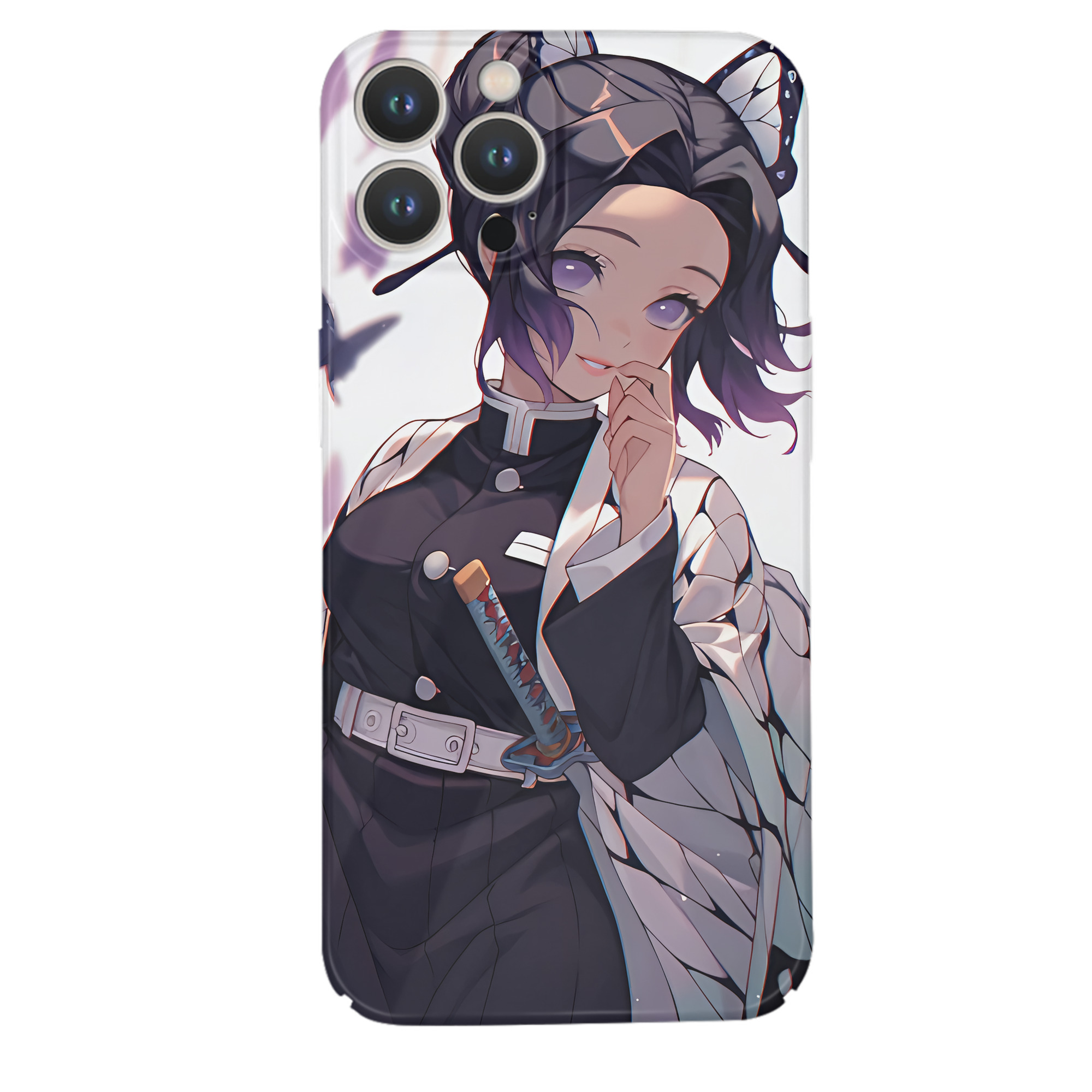 （画像用） 鬼滅の刃（きめつのやいば）蟲柱-胡蝶 しのぶ／こちょう しのぶ Kochou Shinobu 【iPhone 14シリーズ対応】ハードケース